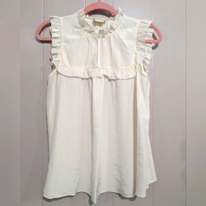 Kate Spade Mock Ruffle Collar Sleeveless Blouse Size Small